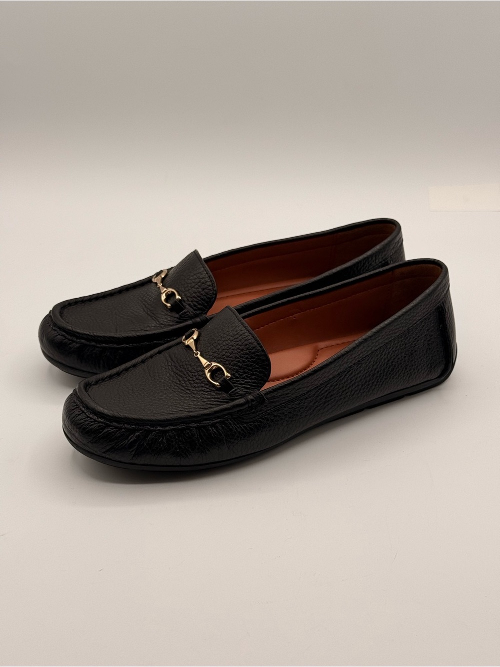 Coach Mavis Black Pebbled Leather Horsebit Loafers Flats Slip-On Classic Shoes - Picture 8 of 16